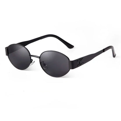 Sunglasses for Women Retro Metal Oval Men Luxury Brand Designer