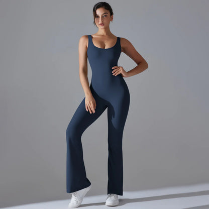 Sexy Back V Jumpsuit Gym Set Women Training Yoga Suit Sportswear Women Sports Jumpsuit Fitness Rompers Stretch Workout Bodysuits