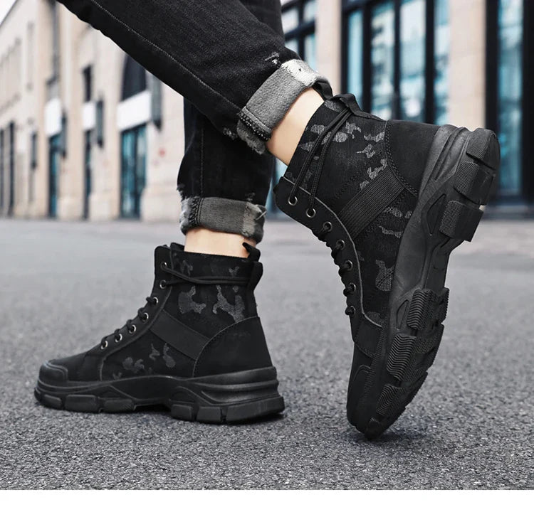 Camouflage Boots for Men Autumn Winter Platform Boots Outdoor High-top Shoes Men Ankle Boots Buty Robocze Meskie wear-resistant