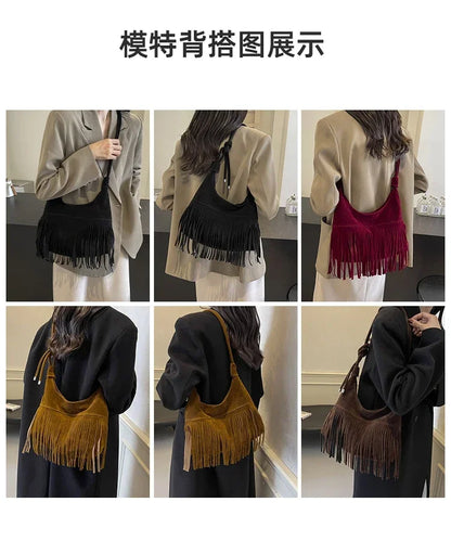 Fringed Interior Compartment Tote Bags Sewing Thread Large Capacity 2024 Hot Sale Bags for Women Zipper Pu Women's Handbags