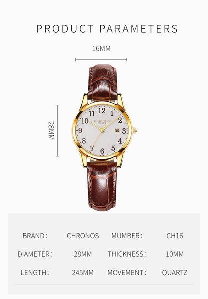 Luxury Watch For Woman High Quality Ladies Quartz Watch Waterproof Date Leather Women Watches reloj+box