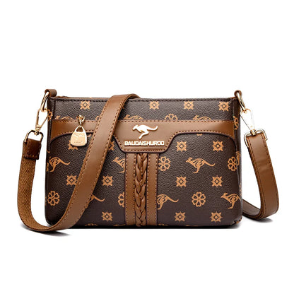 Old Flower Leather Luxury Designer Crossbody Shoulder Mesenger Bags for Ladies Zipper Small Retro Women Bag Female Sac A Main