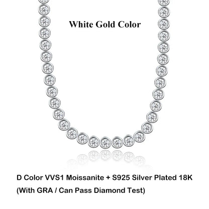Sparkling 2/3mm Full Moissanite Tennis Bracelet for Women Party S925 Silver Plated 18K Pass Diamond Test Bezel Bracelets