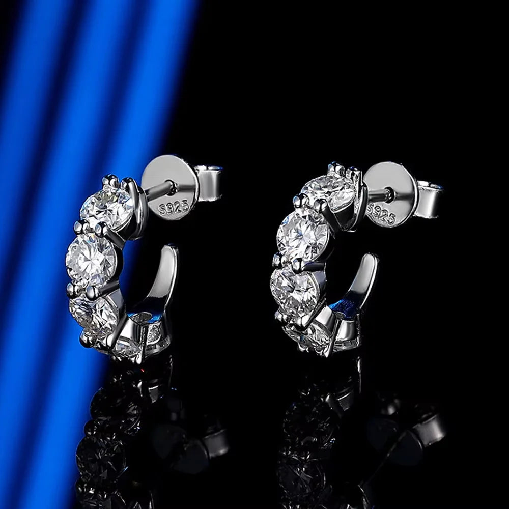 D VVS1 Moissanite Earring s925 Sterling Silver Plated 18k White Gold Fine Jewelry with GRA Wedding Earrings for Women