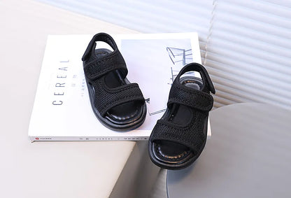 Summer Boy Casual Lightweight Cloth Vamp Beach Shoes Student Outdoor Girls Sandals Breathable Daily Platform Flat Sandals I05073