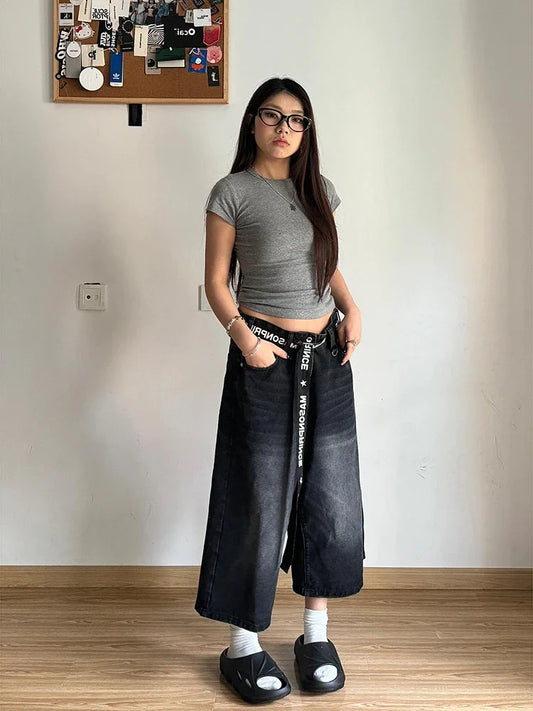 Y2K Straight Basic Classic Wide Leg Pants