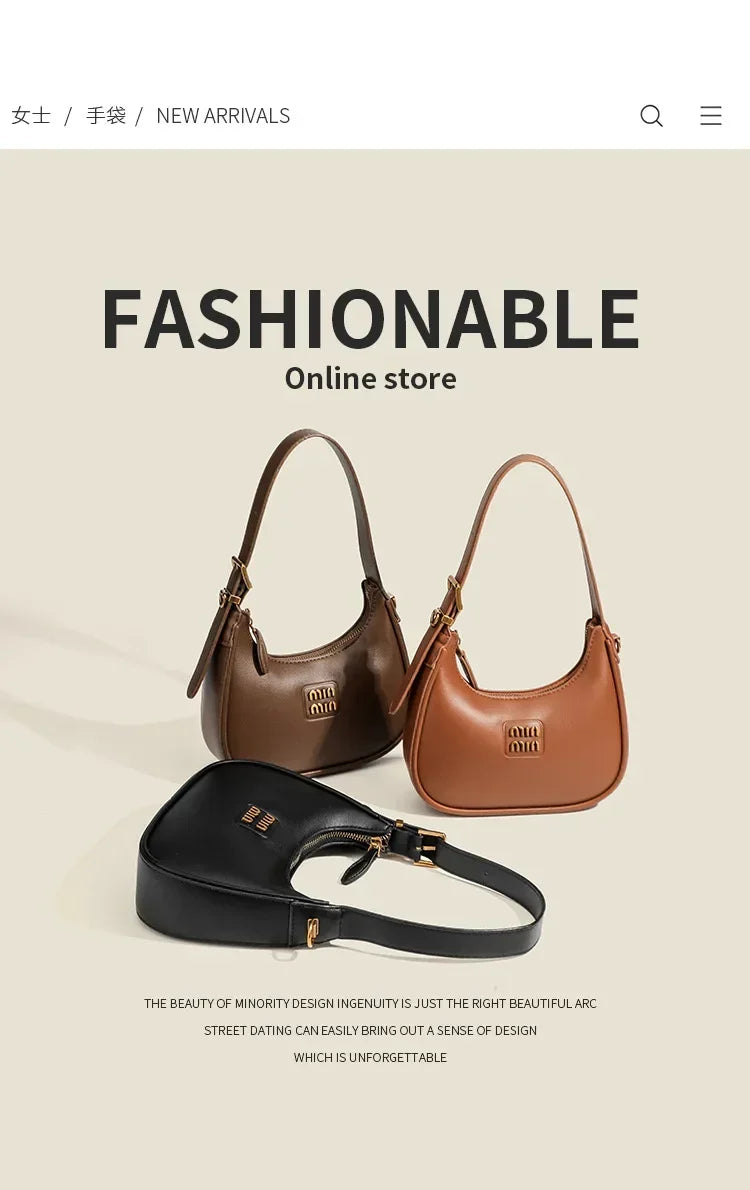 2025 Fashion Underarm Bag Top-handle Bags Women's 2025 New Arrival Casual Dumpling Bag Classyretro Shoulder Crossbody Bag