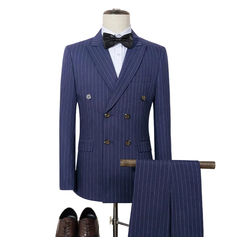 High quality striped suits for men slim fitting luxury man clothing elegant mens suit Wedding trends costumes
