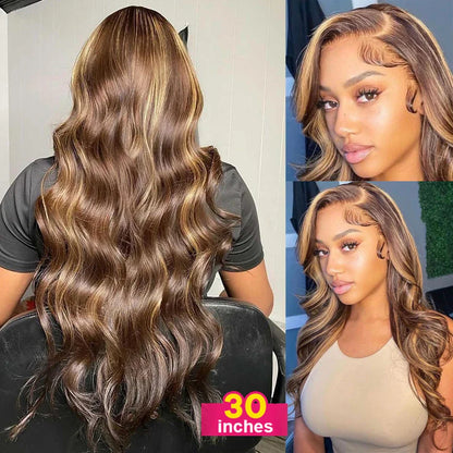 360 HD Lace Frontal Wigs 4/27 Highlight Wig Body Wave 13×6 13X4 Lace Front Wigs For Women Human Hair Loose Wave Virgin Brazilian