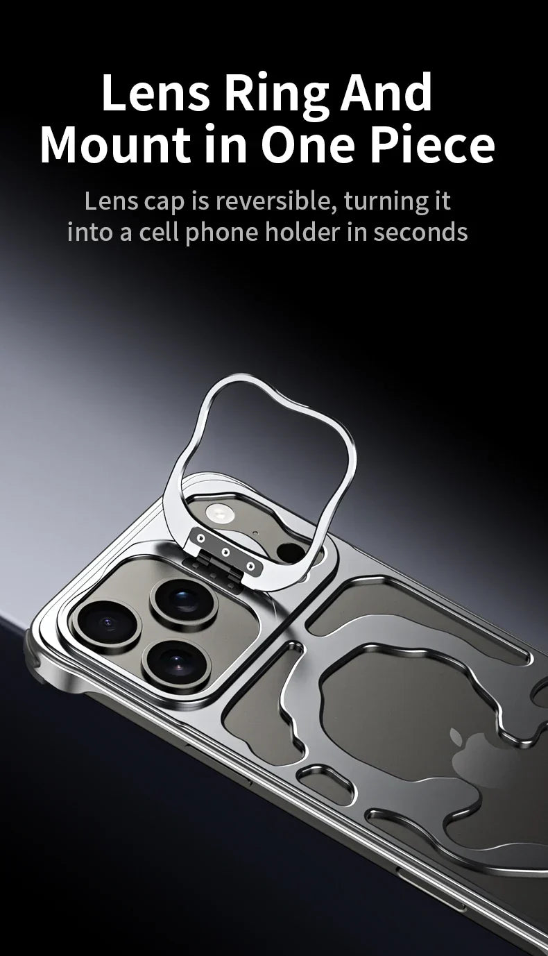 Metal Hollow Magnetic Phone Case,For IPhone 17 Pro Max iPhone Air Protective Case, Breathable And Heat Dissipating Metal Bracket