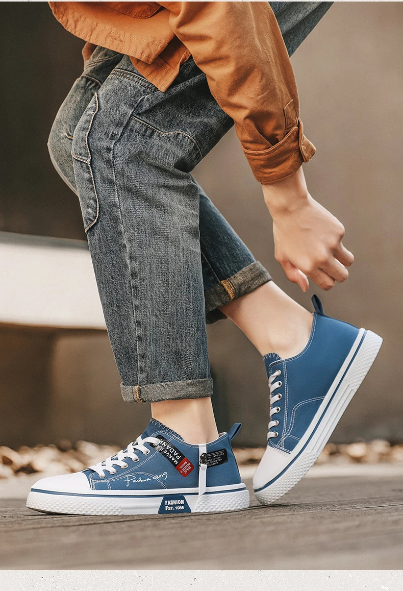 Men's plus size casual Canvas shoes summer soft-sole non-slip outdoor walking shoes fashion youth sports board shoes flat shoes