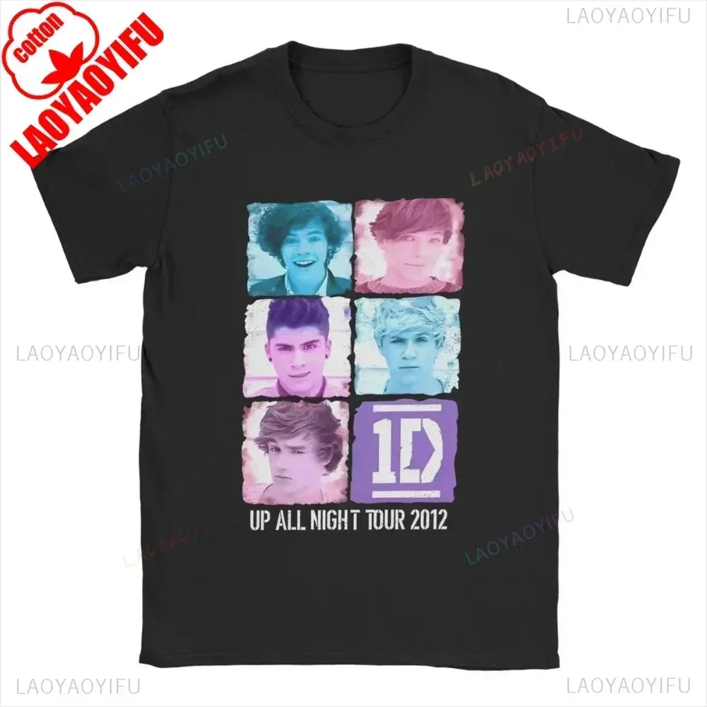 One Directions Women Print T-Shirts Rapper Short Sleeve T Shirt Hip Hop Vintage Singer Tops Summer Cotton Unisex Tees Clothing