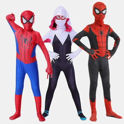 Kids Superhero Costume Remi Mesh Jumpsuit Halloween Mask Party Performance Outfit Breathable Comfortable Role Play Dress Up