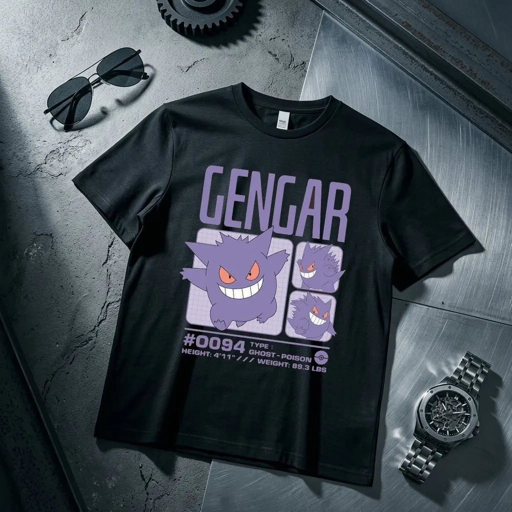 Gengar Kids T Shirt Men Women Cotton Short Sleeve Tee Anime Print Tops Streetwear Parent-child Clothing