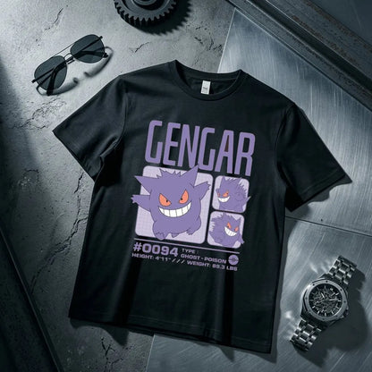 Gengar Kids T Shirt Men Women Cotton Short Sleeve Tee Anime Print Tops Streetwear Parent-child Clothing