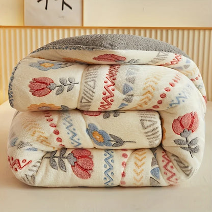 Winter Bedding Thick Quilt Blanket Thickened Warm Flannel Fleece Comforter for Cold Nights Set Bed Duvets Quilts the Blankets