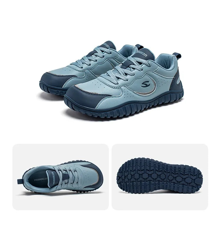 Wide Toe Shoes Unisex Artificial Barefoot Sneakers Casual Lace Up Outdoor Travel Shoes for Women Men