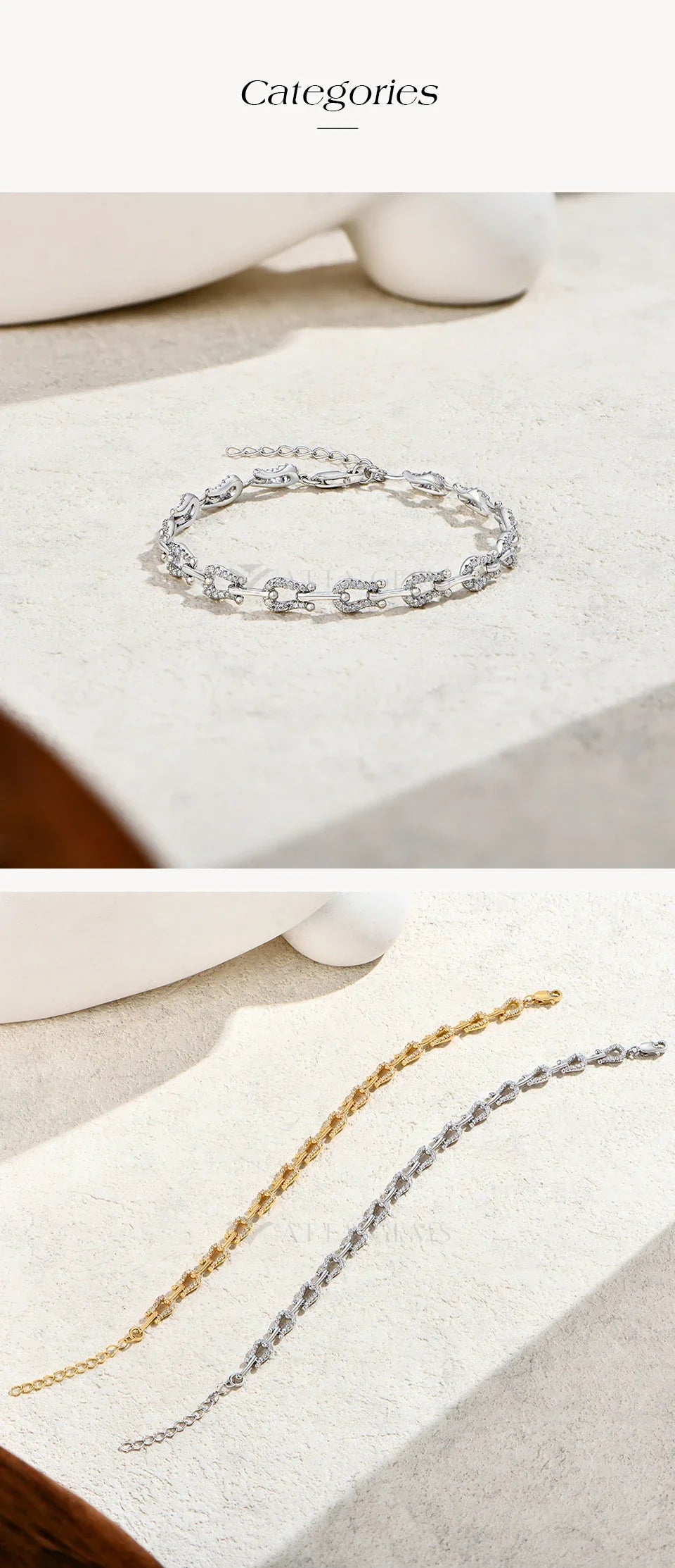 New Original Moissanite Women’s Bracelets 925 Sterling Silver Adjustable Horseshoe Bracelet NewYear Gift Party Jewelry