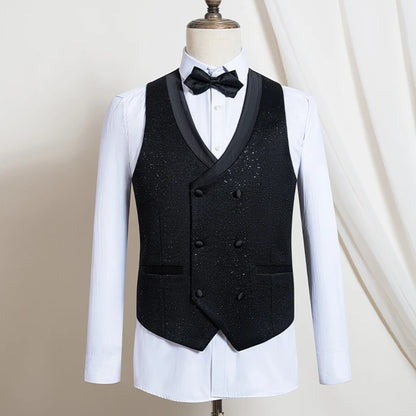 Turkish luxury wedding suits for groom 3 pieces man suits Slim Fit high quality Shining flash diamond Tuxedo Dinner Suit