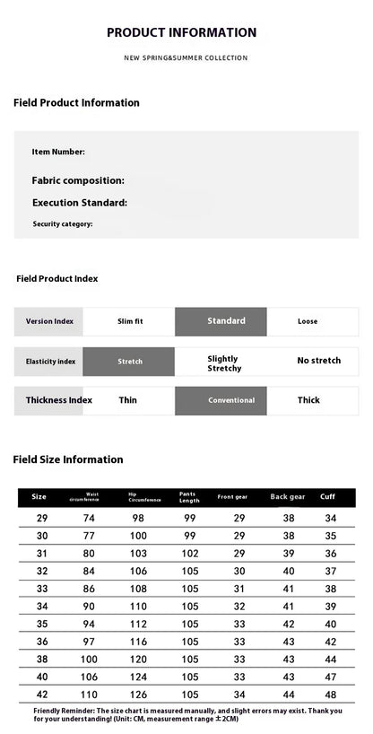 Four Season Men's Business Casual Pants Spring Summer Stretch Trousers Office Suit Pants Men Formal Pants Breathable Comfortable