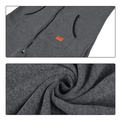 New Custom 3D Full Design Jumpsuit Pajamas Long-sleeved sports pants solid color splicing casual sweater men's zipper hoodie