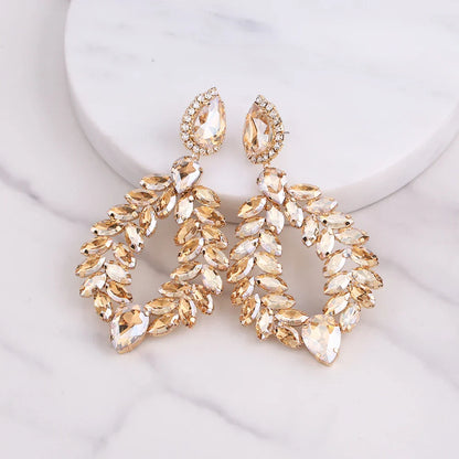 New Crystal Dangle Earrings For Women Rhinestone Earrings Weddings Ladies Party Fashion Jewelry Accessories Wholesale Gifts