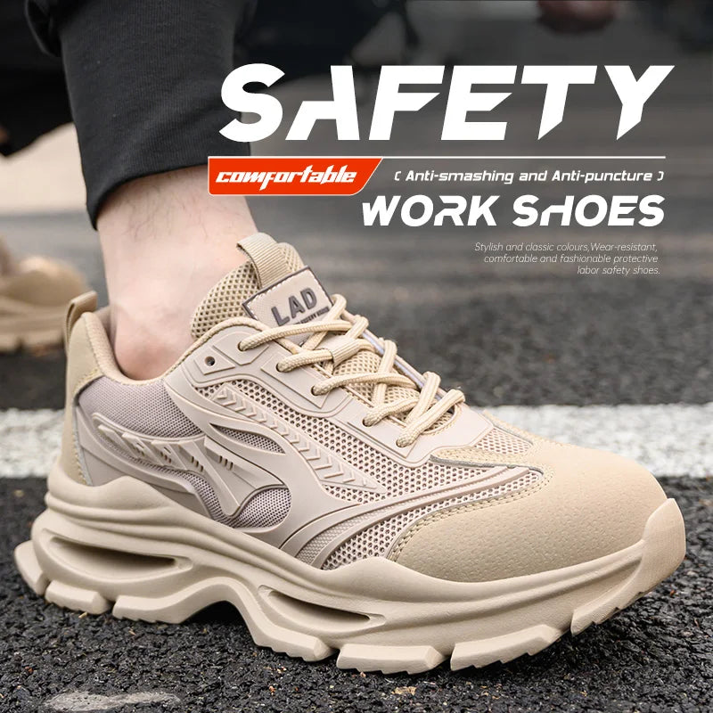 Men's Work Shoes Are Lightweight, Soft Soled, Comfortable, All Season Anti Smashing And Protective Safety Shoes