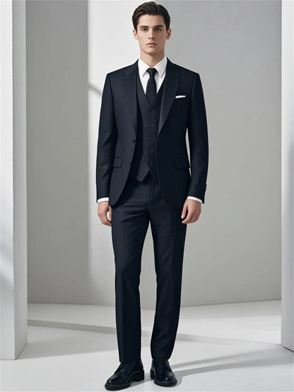 Luxe Men's Prom Suits For Wedding Party Suits Sleek Solid Chic Single Button Suit Negotiation Suit Customized 2026