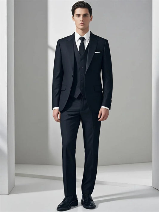 Luxe Men's Prom Suits For Wedding Party Suits Sleek Solid Chic Single Button Suit Negotiation Suit Customized 2026