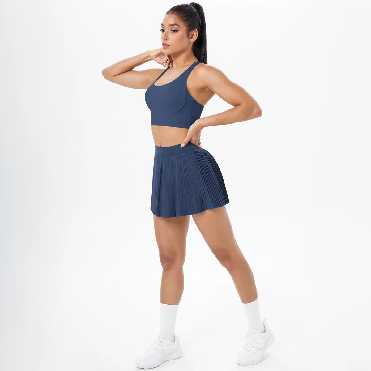2pcs New Sexy Yoga Set Backless Cross Straps Sports Bra Fashion Breathable Culotte Yoga Shorts With Pocket Gym Women Sports Set