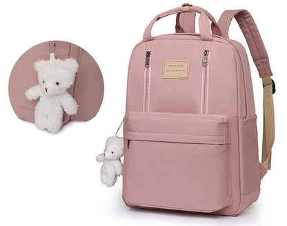 Solid Color Women Backpack High Quality Youth Waterproof Backpacks for Teenage Girls Female School Shoulder Bag Bagpack