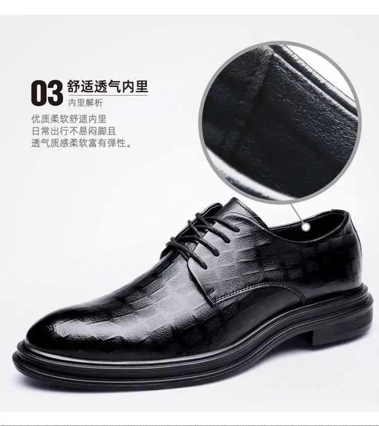 Novos Sapatos Masculinos de Negócios Primavera Outono Sapatos Masculinos de Couro Formais Tênis Masculinos Casuais da Moda Social Elegante Tendência Solado Reto