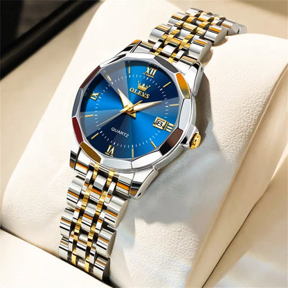 Elegant Fashion Women's Watches Luxury Brand Original Quartz Watch for Ladies Waterproof Stainless Steel Luminous Date