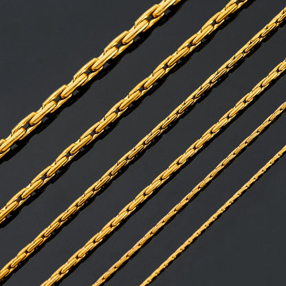 Noble Stainless Steel Gold Color Link Chain Waterproof Choker Necklace High Quality Jewery
