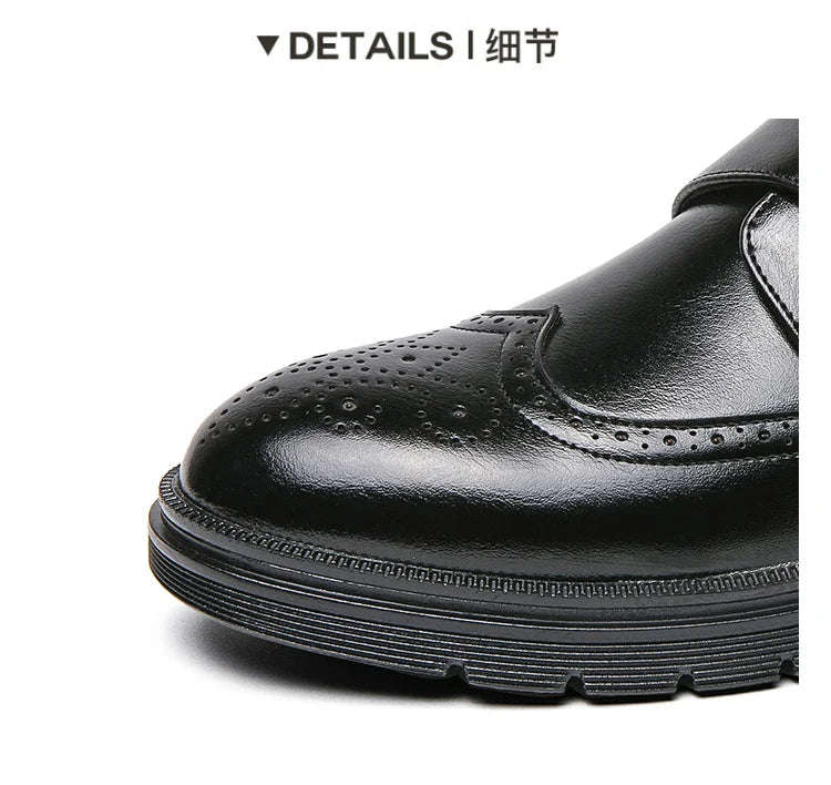 Fashion Formal Wedding Shoes Men Trend Casual Business Leather Shoes For Men High Quality Social Brogues Leather Shoes Male
