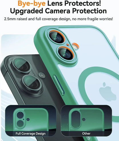 Magnetic Luxury Armor Shockproof Case For iPhone 17 Air 16 15 14 13 Pro Max For Wireless Charge Matte Translucent Cover