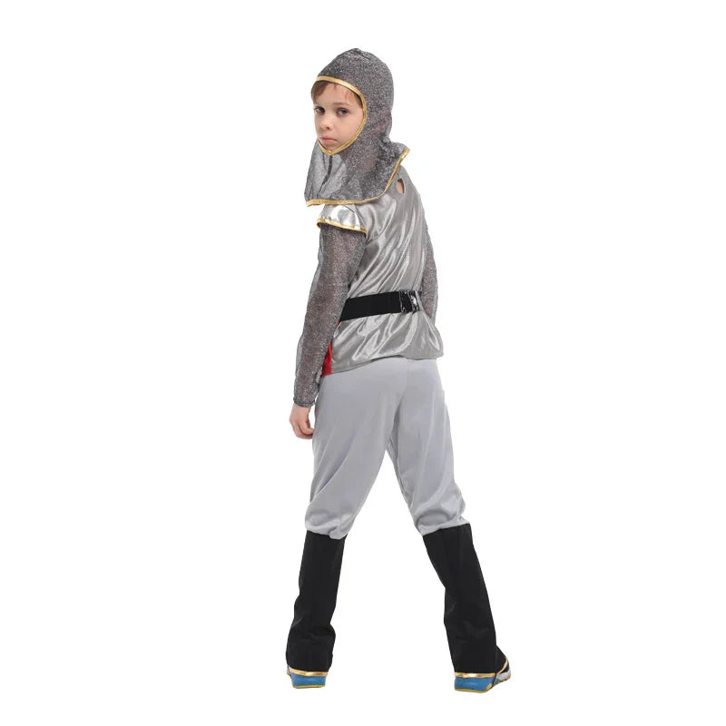 Children's Knight Costume Cosplay Performance Dress Party European Knight Armor Medieval Royal Castle Defender Armor