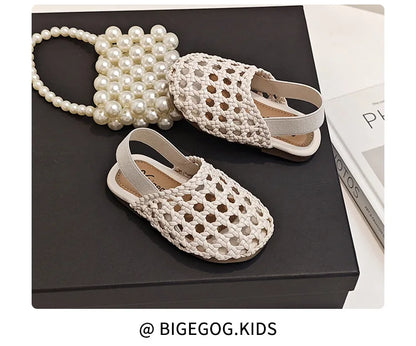 Traditional Woven Sandals Young Child in Summer 2026 New Child Flat Shoe Retro Baby Walking Shoe Girls Casual Sandals Baby Shoes