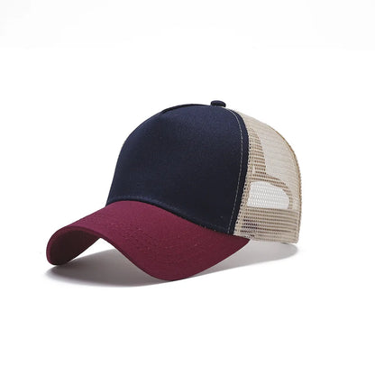 Blank 5 Pane Mesh Baseball Cap Mens And Women Curved Snapback Hats Summer Sunshade Sun Hat Simple Trucker Cap gorras casquette