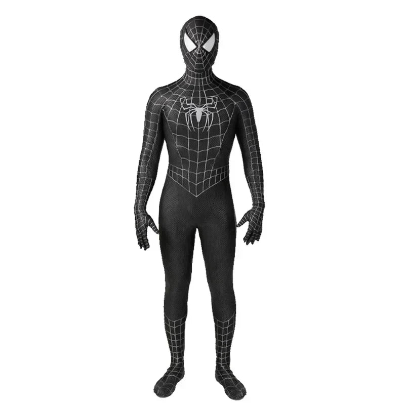 Black Spider Man Toby Costume Slim Fit Jumpsuit Cosplay Superhero Expedition Costume Superhero Zhentai Halloween Party Gifts