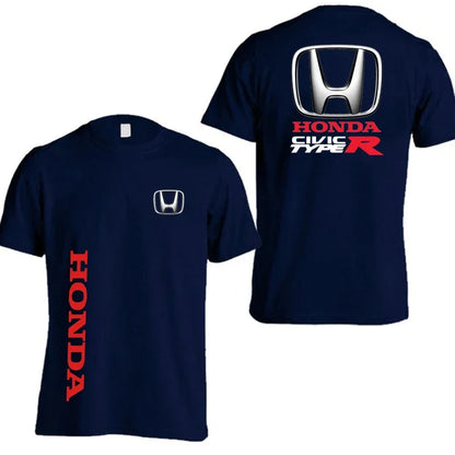 Honda Civic Type R Men's Summer Pure Cotton Racing T-Shirt Women's Outdoor New T-Shirt Street Casual Couple Top