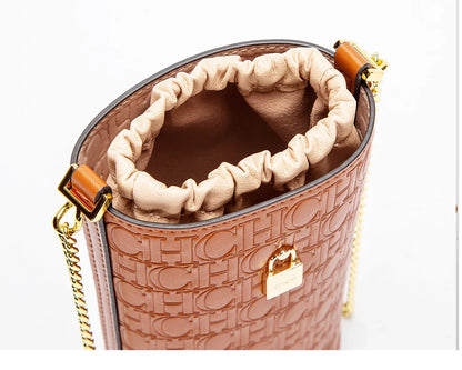 Phone Bag 2024 New Embossed Crossbody Bag High Quality Metal Chain Bag