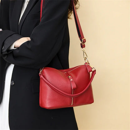 High Quality Genuine Leather Women Tote Bag Luxury Soft Cowhide Ladies Shoulder Crossbody Bags 2024 Fashion Female Messenger Sac