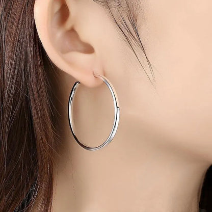 Senlissi - New Fashion 18K Gold Plated Hoop Earrings For Women 925 Sterling Silver Earring Cерьги Kольца Jewelry Girlfriend Gift