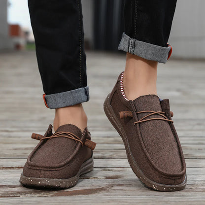 Plus Size Men's Solid Color Breathable Slip On Classic Loafer Shoes Comfy Casual Durable Lightweight Walking Shoes