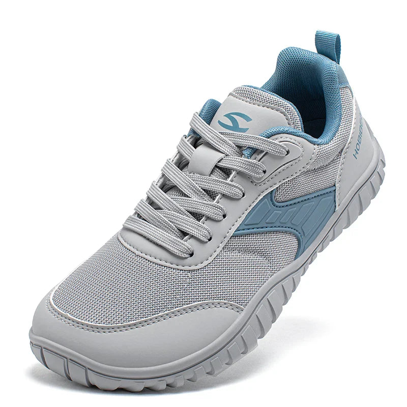 Wide Toe Running Shoes Unisex Minimalist Artificial Leather Walking Sneakers Lace Up Lightweight Breathable Shoes