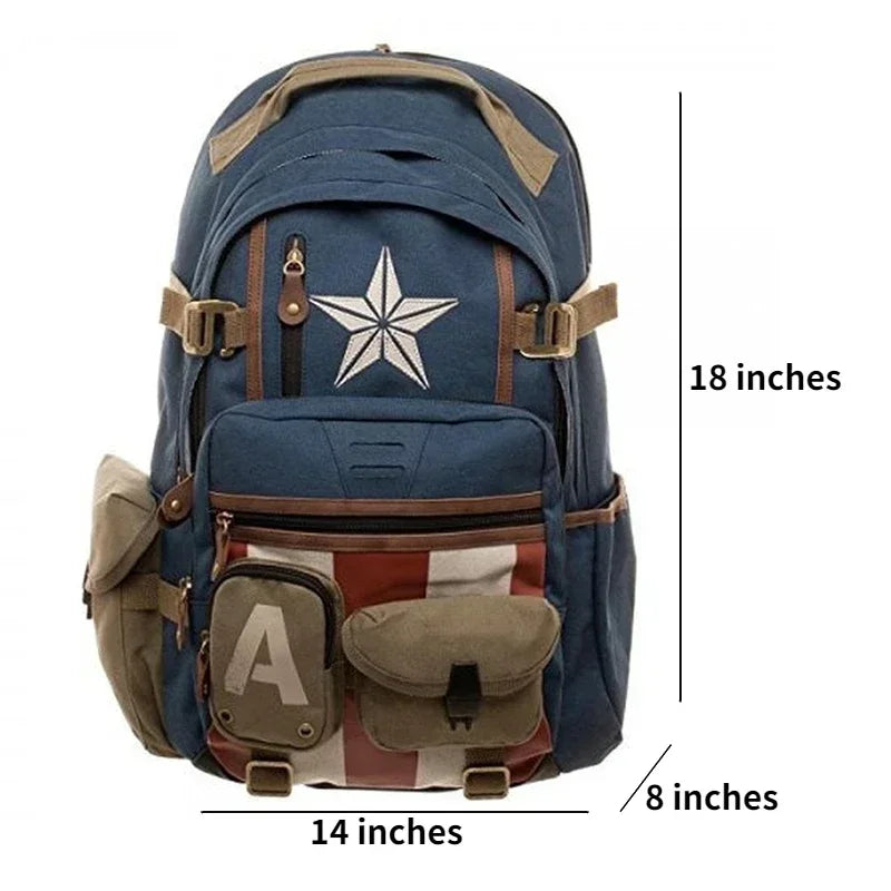 Avengers Deadpool Captains America Backpack Anime Cartoon Backpacks Outdoor Leisure Travel High Capacity Backpack