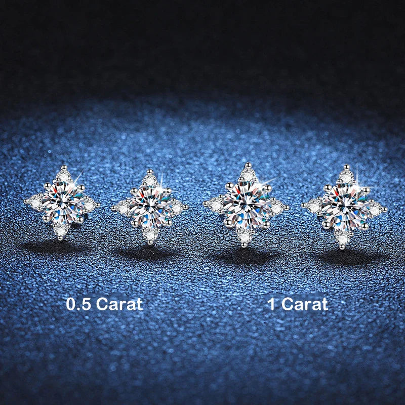New In 0.5/1CT Octopus Moissanite Stud Earrings For Women Party Wedding Fine Jewelry S925 Sterling Silver Diamond Earring