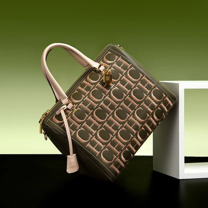 Retro Classic Large Capacity Business Commuter Women's Shoulder Bag Crossbody Bag with Letter Print Design Versatile Women's Bag