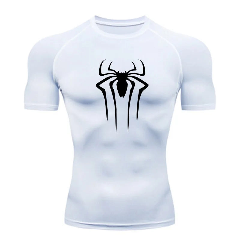 Nova Camiseta de Compressão Masculina Fitness Academia Super Herói Esporte Corrida Camisa Rashguard Tops Secagem Rápida Manga Curta Para Homens